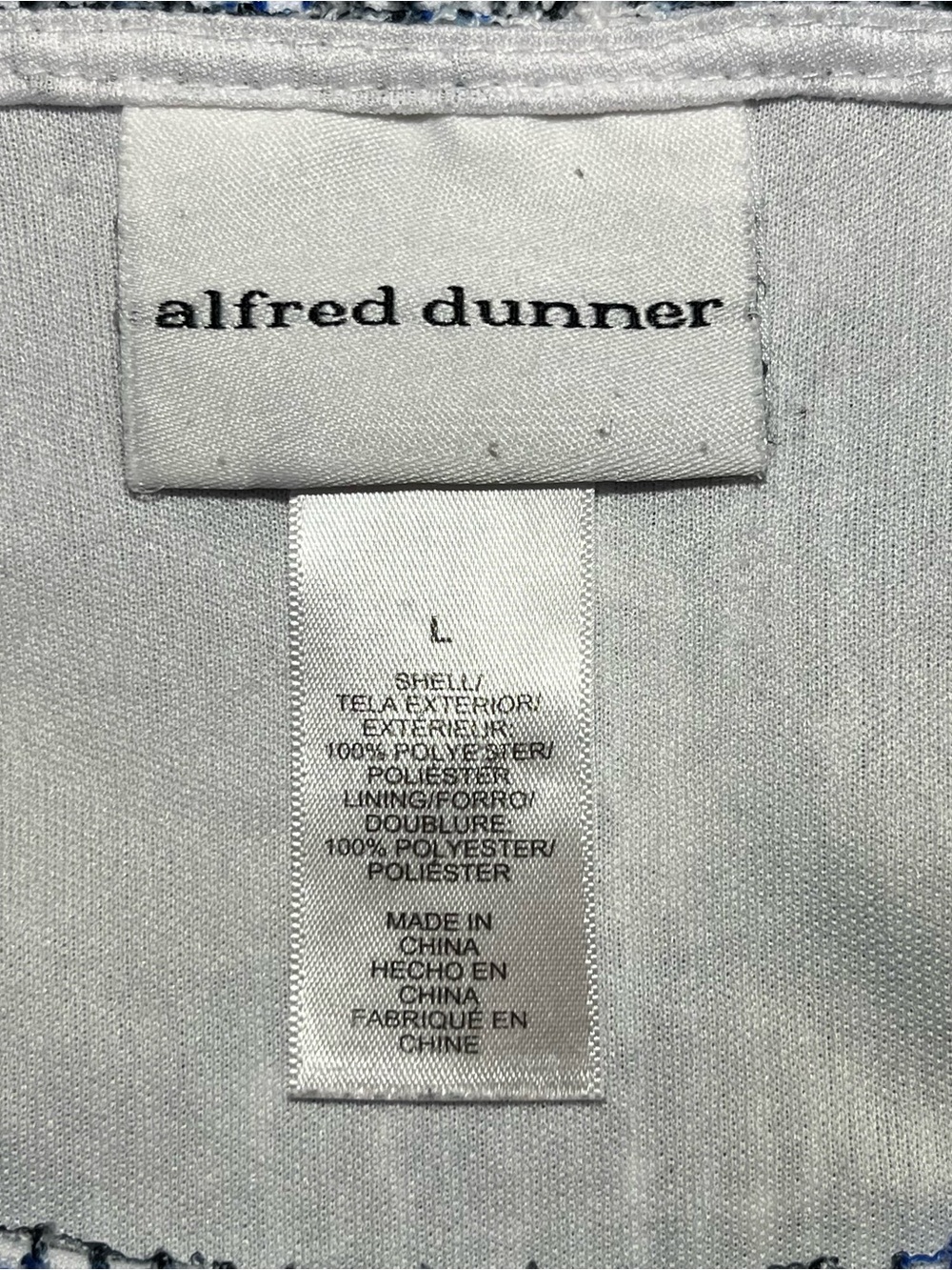 Alfred Dunner Layered Open Weave Blouse T Shirt Womens Size Large Geometric - Picture 5 of 14
